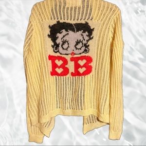 Betty Boop yellow crotched cardigan